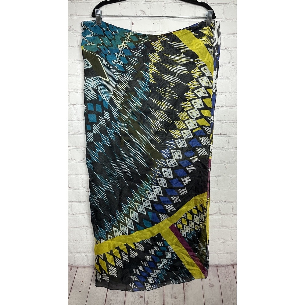 bright geometric multi color colorful lightweight square scarf